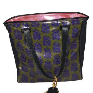 Consuela Olive Maria Classic Tote Bag ConsuelaCloth Oilcloth Purple Green Canvas